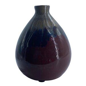 Vtg Handcrafted Ceramic Vase Decor Multicolor Glaze 4 Inches‎ Tall Jug China